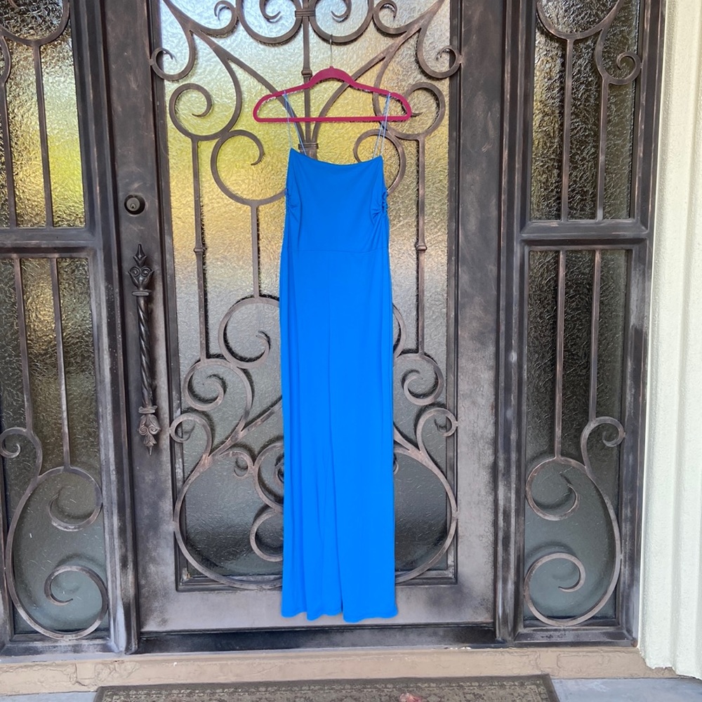 ZARA blue womens long slit jumpsuit size large (L)